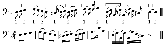 Correct grouping in 2/4