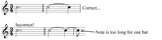 Double dots and barlines