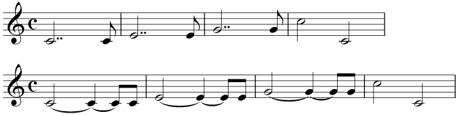 A full bar dotted rhythm