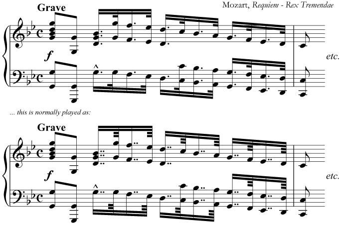 A double dotted rhythm in Mozart's 'Requiem'