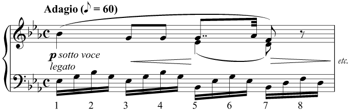 Counting in a slow movement by Mozart