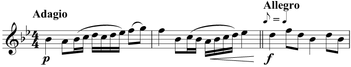 Changing from a slow to a faster tempo without changing beat length